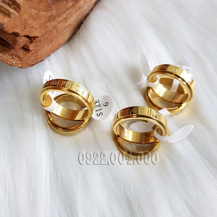 Nhẫn nam mô a di đà phật, nhẫn nữ nam khắc chữ adidaphat.