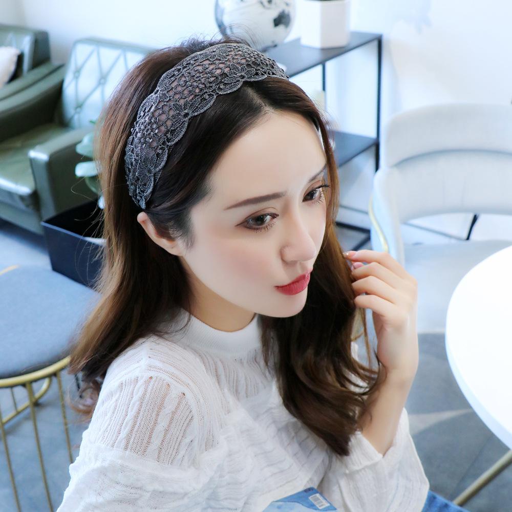 Băng đô cài tóc phối ren hoa chống trượt nhiều màu sắc thiết kế thời trang cho nữ