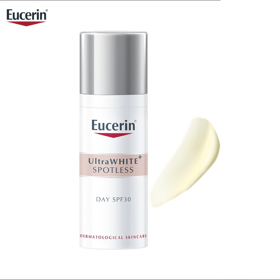 Combo Eucerin Kem Dưỡng Và Tinh Chất Giảm Thâm Nám Ultrawhite+ Spotless Day 50ml &amp; Spot Corrector 5ml