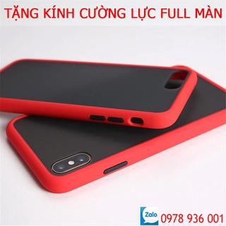 [TẶNG KÍNH CƯỜNG LỰC FULL MÀN] Ốp lưng iPhone viền nhựa dẻo chống sốc [MÀU ĐỎ] | Ốp lưng iPhone TẤT CẢ CÁC DÒNG