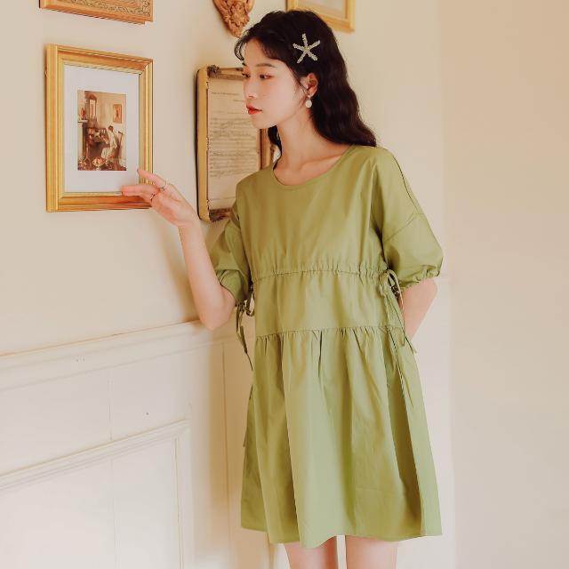 Đầm Ngắn Tay Phối Ren Xinh Xắn Dành Cho Nữ