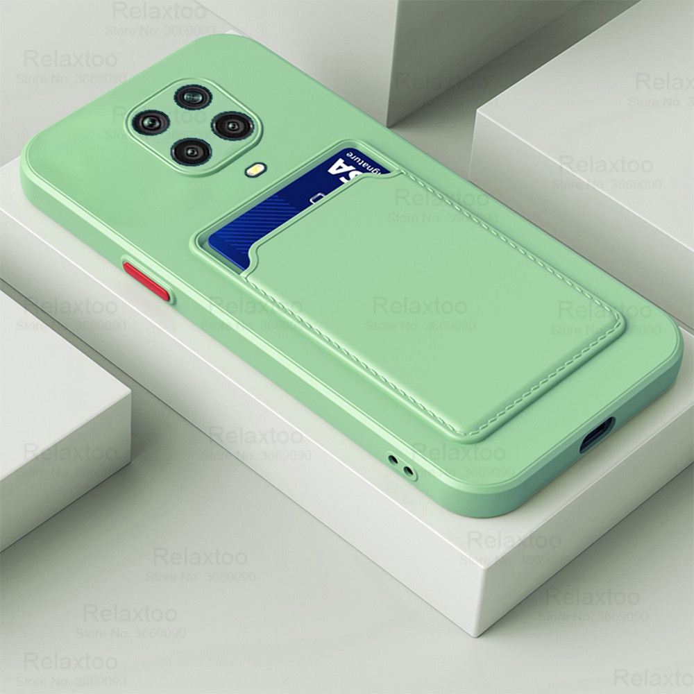 Ốp Điện Thoại Silicon Mềm Nhiều Màu Sắc Có Ngăn Đựng Thẻ Cho Xiaomi Redmi Note 9 8 Pro 9S Note9 Note8