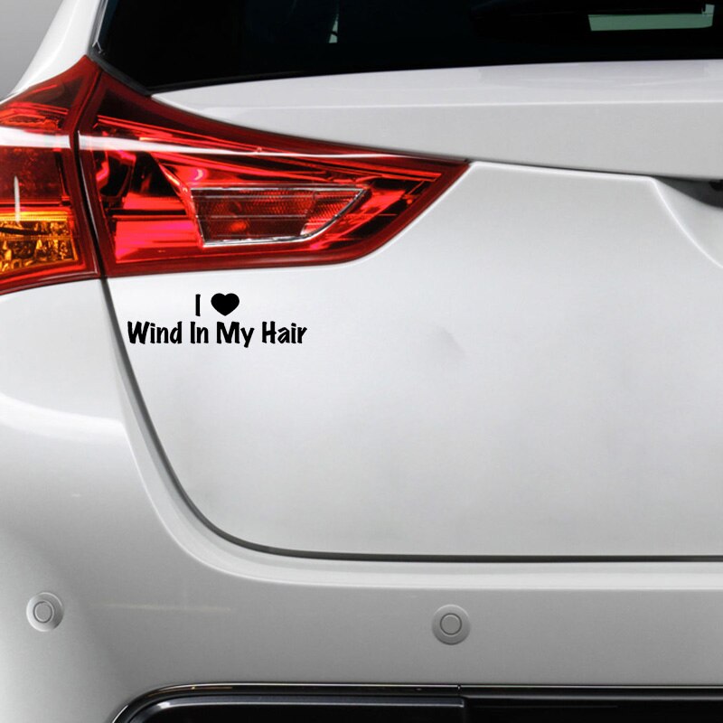 Decal dán xe hơi hoạ tiết Exquisite Word I Love Wind In My Hair Endless Innocence bằng vinyl kích thước 17.9cm*5.4cm