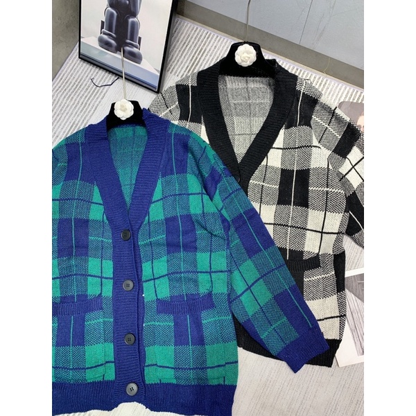 [NEW]ÁO KHOÁC LEN CADIGAN KẺ CARO TO 0109 hàng Quảng Châu