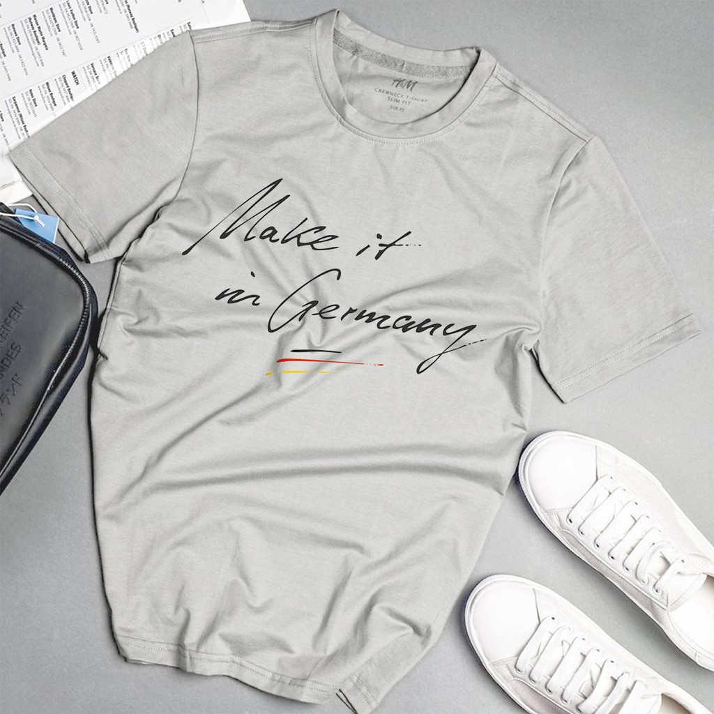 Áo phông nam chữ kiểu độc lạ phong cách unisex màu xám