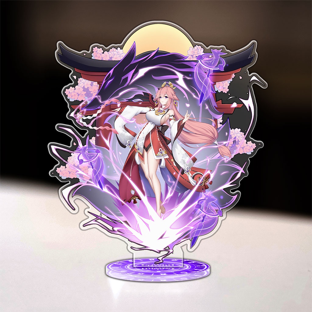 Mô hình genshin impact standee các nhân vật Xiao Zhongli Venti Albedo trang trí góc học tập 15cm phụ kiện shop HM Decor