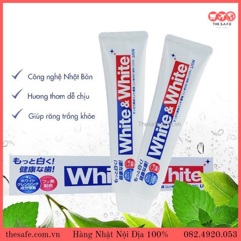 [Hàng Nhật Nội Địa] Kem Đánh Răng White&White Nội Địa Nhật | KDR Trắng Răng White Nhật Bản - Tuýp 150g