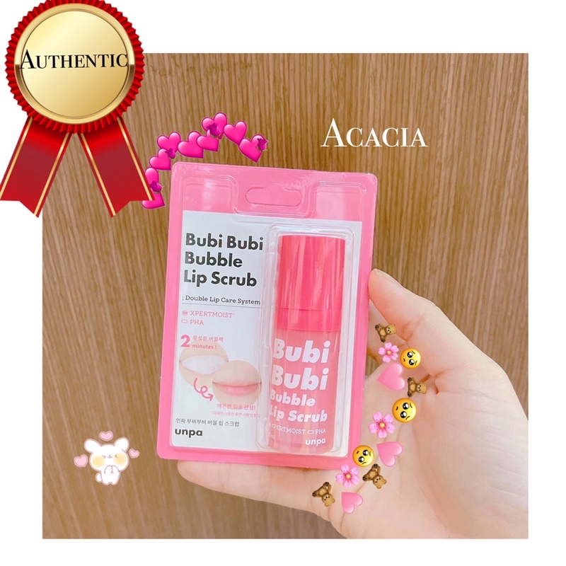[Mã ACACIA8799 hoàn 8% xu đơn 500K] Gel Sủi Tẩy Tế Bào Chết Siêu Mềm Môi Unpa Bubi Bubi Bubble Lip Scrub ( Mẫu Mới )
