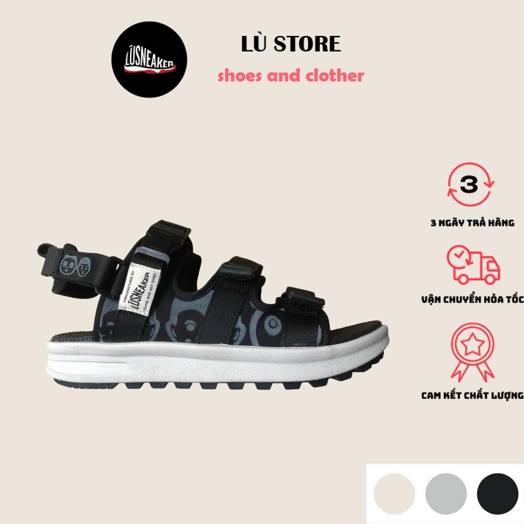 Sandal nữ, nam [Lù Store] Dép quai hậu, xăng đan 3 quai hai màu đen kem size 36-43 hàng VNXK