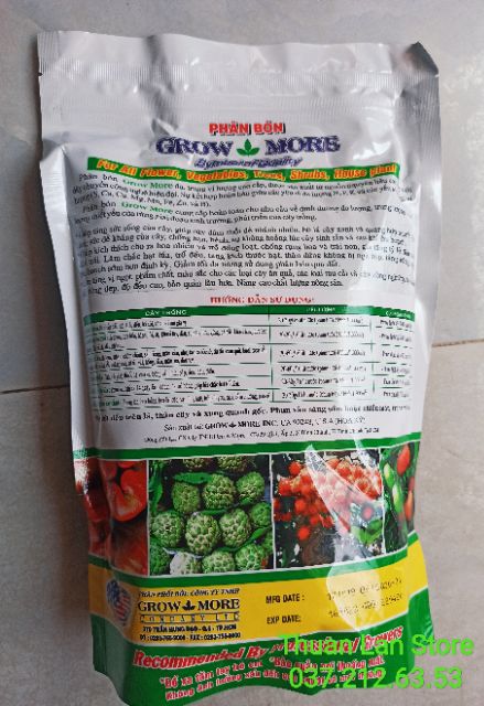 Phân Bón Lá Cao Cấp NPK Growmore 20-20-20+TE Tốt Cho Mọi Cây Trồng gói 1kg