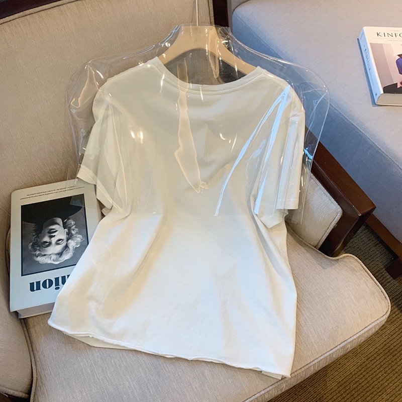 NRVP Áo thun nữ ngắn tay in chữ phong cách Hàn Quốc