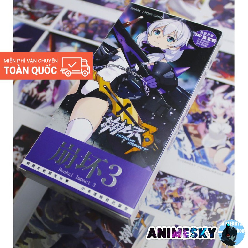 Hộp Postcard Honkai Impact Manga Anime - Bưu thiếp bìa cứng