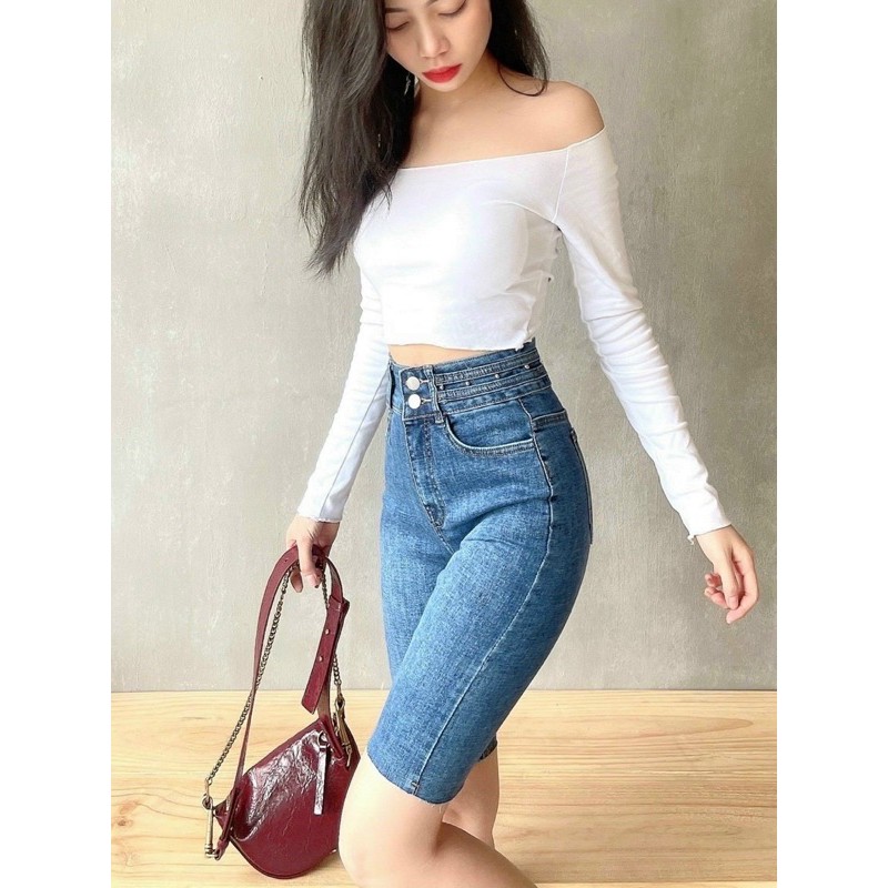 Quần jean ngố form ôm co giãn lưng cao hàng loại 1 ( hình thật kèm video ) | BigBuy360 - bigbuy360.vn