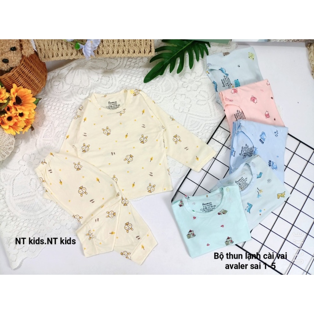 Bộ thun lạnh cài vai Avarlew hoạ tiết siêu xinh cho bé