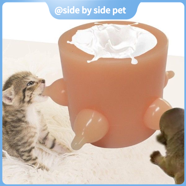 Elsabell. Sữa Cho Thú Cưng Ăn Cấp Thực Phẩm Silicone Mô Phỏng Đa Núm Vú Nhỏ Điều Dưỡng Bát Mèo Con Chó