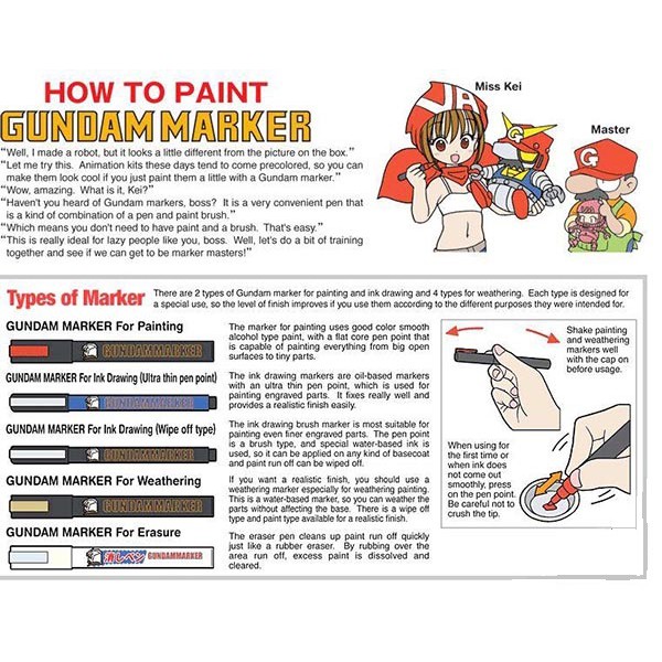 Bút tô màu chuyên dụng cho mô hình Gundam Marker