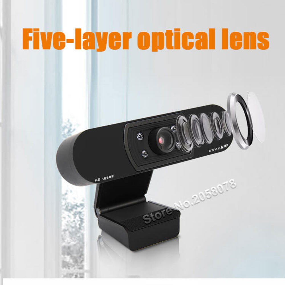 Webcam Ashu Hd 1080p Tích Hợp Micro Cho Máy Tính Để Bàn H800 - Màu Đen | BigBuy360 - bigbuy360.vn
