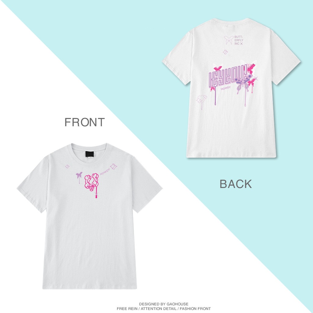 Áo thun Unisex form rộng HEY YOU BUTTERFLY phong cách Hàn Quốc[V212]