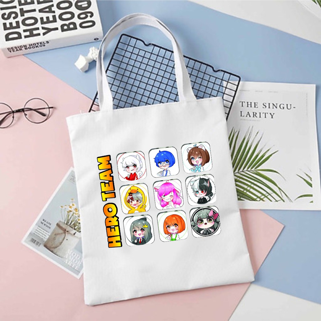 Túi tote vải canvas cực xinh in hình Hero Team Sammy Simmy hot trend