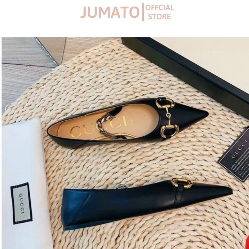 Giày bệt nữ mũi nhọn quai ngang sích khuy cd JUMATO 110523356939