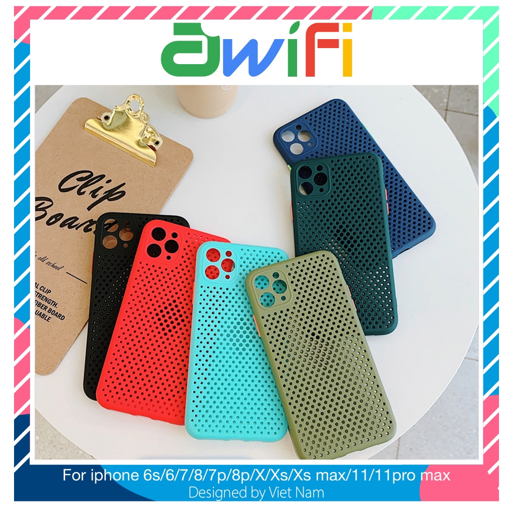 Ốp lưng iphone tản nhiệt lỗ 5/5s/6/6plus/6s/6splus/7/7plus/8/8plus/x/xr/xs/11/12/pro/max/plus/promax - Awifi Case P2-5