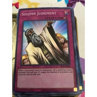Thẻ bài yugioh - uk - solemn judgment - sesl-en045 - super rare 1st edition - counter trap