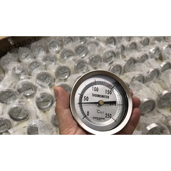 Đồng hồ đo nhiệt độ dạng cơ inox từ 0 độ đến 250 độ C - DAEWON Hàn Quốc (Chân sau)