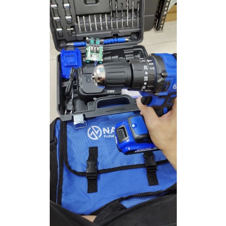 Máy khoan pin 10mm từ NAVARA 7005  3 chức năng siêu mạnh không chổi than