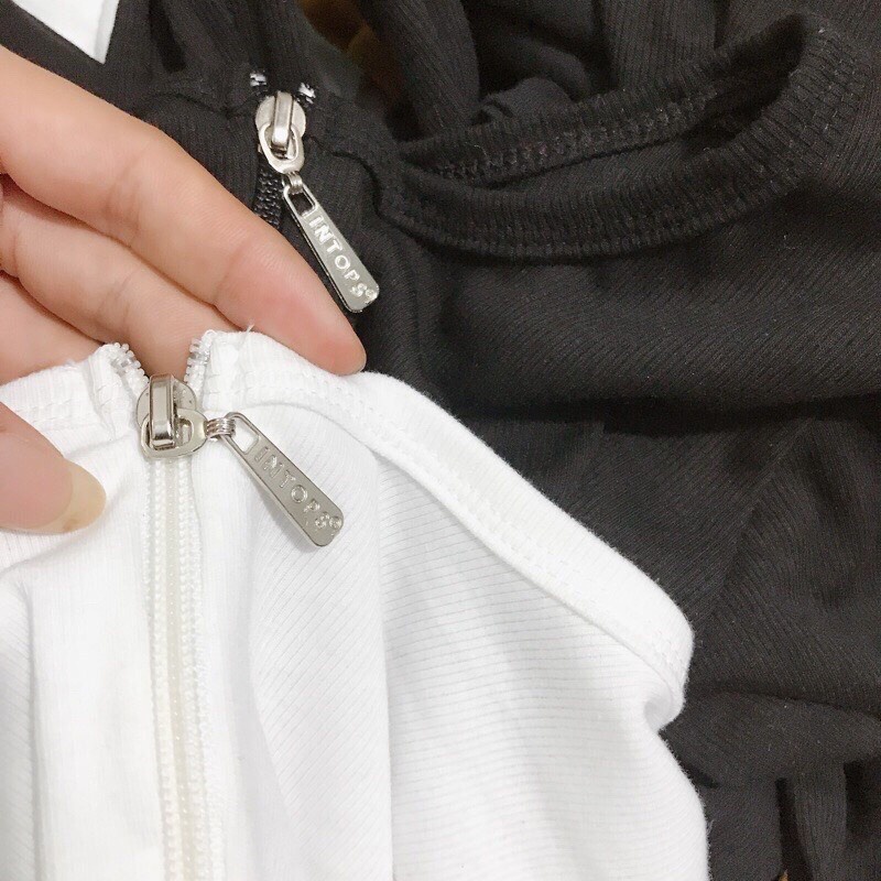 Áo Croptop Tay Dài Nữ DÂY KÉO NGỰC Thun Gân Tốt Ulzzang, Áo thun nữ dài tay chất vải tốt mặc đẹp GUVIA