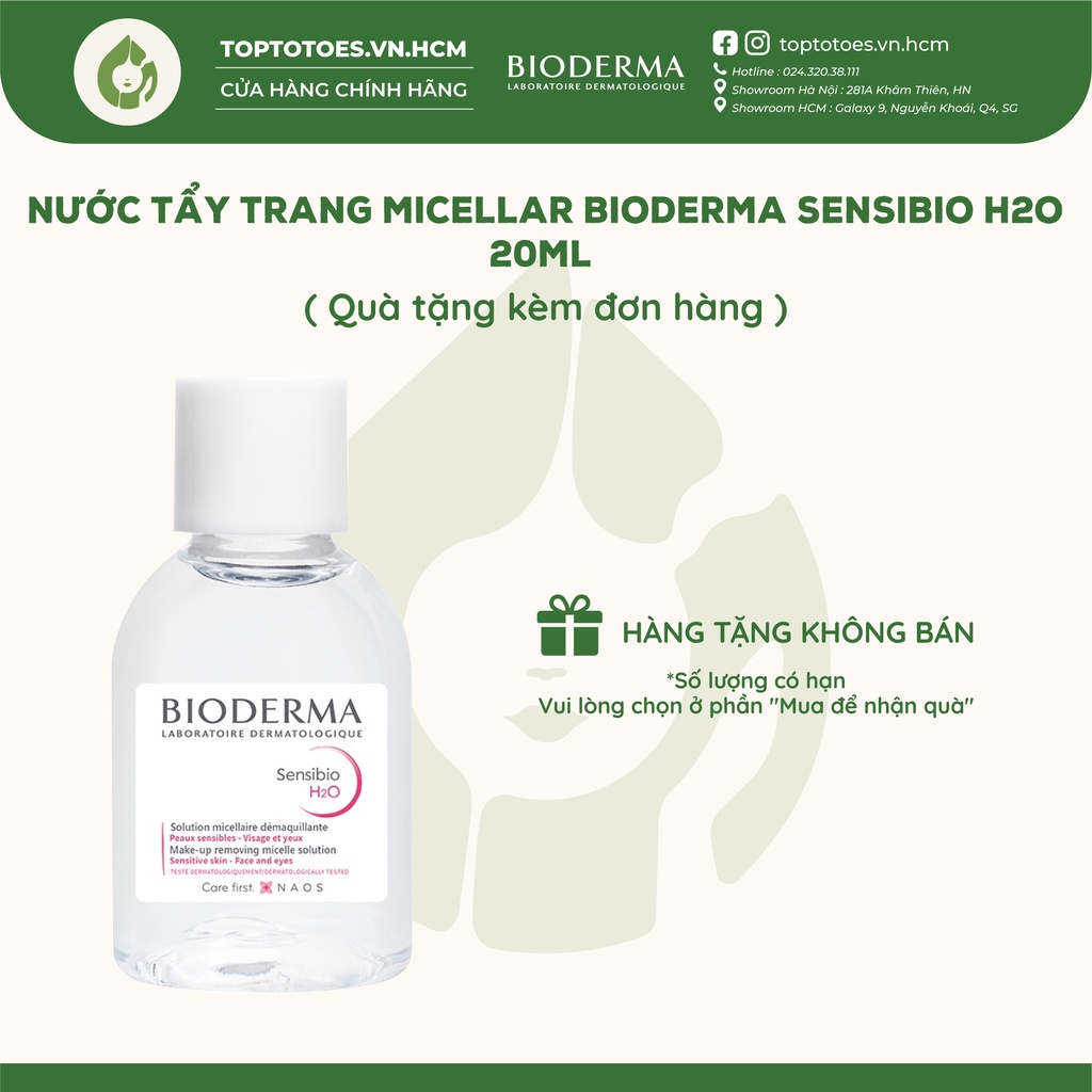 Nước tẩy trang Bioderma hồng Micellar Sensibio H2O cho da nhạy cảm 100ml/ 250ml/ 500ml [NHẬP KHẨU CHÍNH HÃNG 100%]