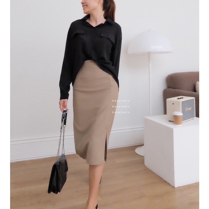 CHÂN VÁY NÂU XẺ TÀ