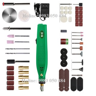 Máy Khoan Điện Mini Chuyên Dụng Cho Điêu Khắc Gỗ / Đá / Đồ Trang k201 -105 kèm full bộ phụ kiện mài khắc đánh bóng