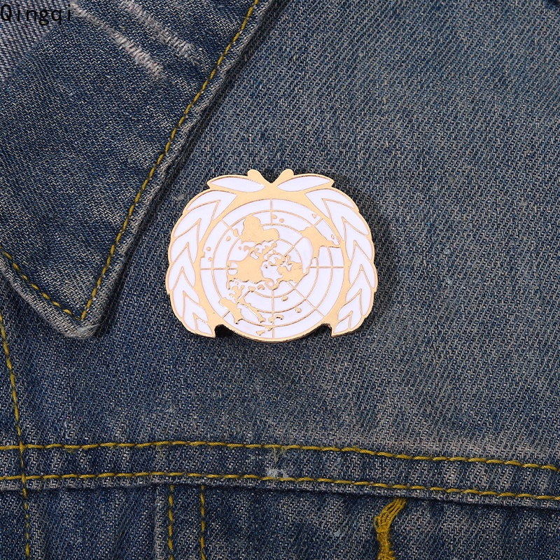 Ghim cài áo MISS ZOE phối hình trái đất và cành ô liu tráng men dễ thương