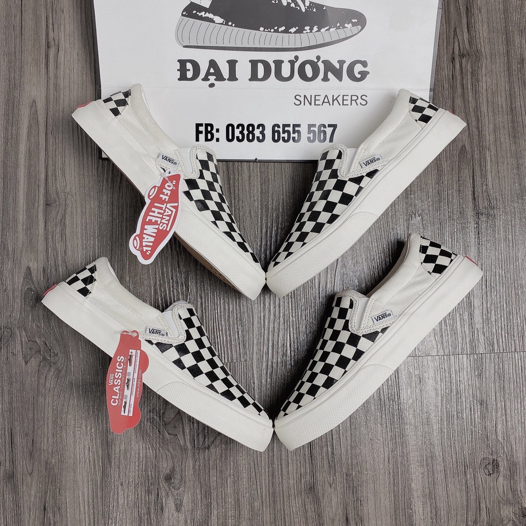 Giày van caro nam nữ, giày lười vải slip on chất liệu canvas dày dặn thoáng khí
