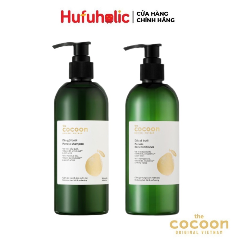 Dầu gội bưởi Pomelo Shampoo/ Dầu xả bưởi Pomelo Hair Conditioner COCOON giảm gãy rụng và làm mềm tóc 310ml COCN22 COCN25