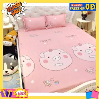 [HCM]Bộ Ga Gối 3 Món 1m6x2m cotton poly,được chọn mẫu[heo hồng mặt to]