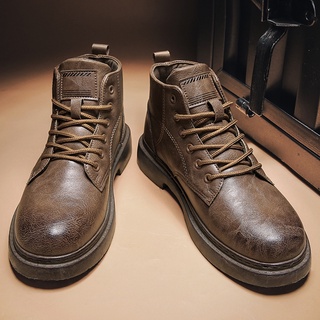Giày boot da cao cổ Chelsea thời trang dành cho nam