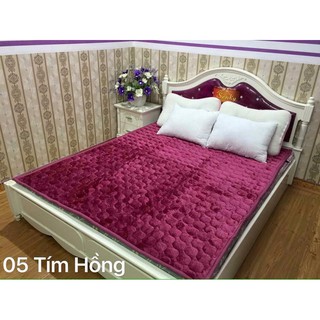 Thảm nỉ nhung trải giường 1m8x2m màu tím hồng