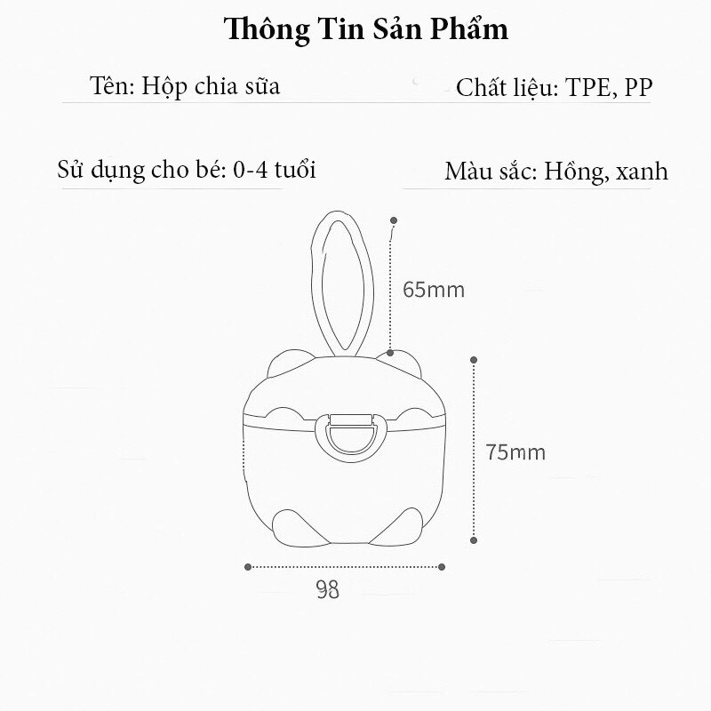 HỘP CHIA SỮA CAO CẤP ĐỜI MỚI DUNG TÍCH 110G