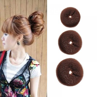 Brown Bun Ring Shaper Hair Donut Updo Dụng cụ tạo kiểu tóc Hàn Quốc