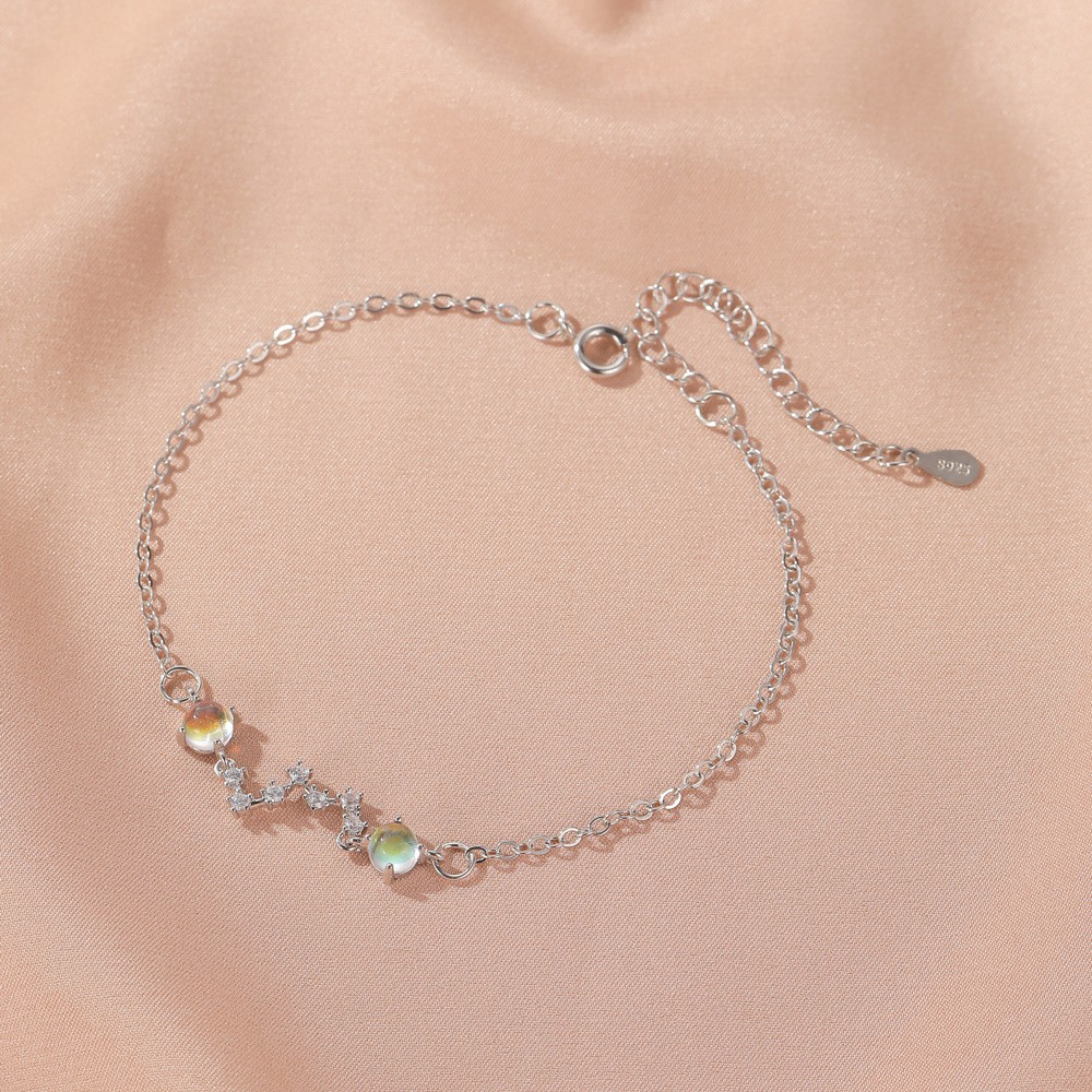 Vòng Tay Đính Đá Mặt Trăng Và Bảy Ngôi Sao May Mắn Phong Cách Hàn Quốc Dành Cho Nữ