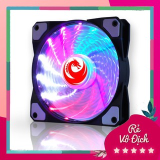Quạt fan case 12 cm led 7 màu red dragon