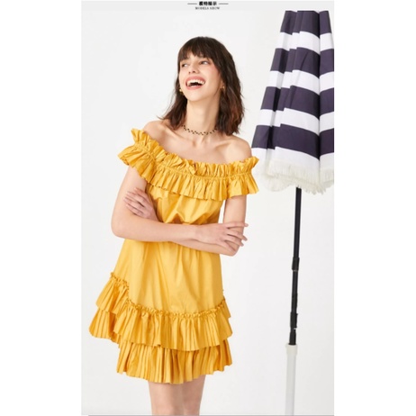 Vero Moda đầm nữ trễ vai xếp ly