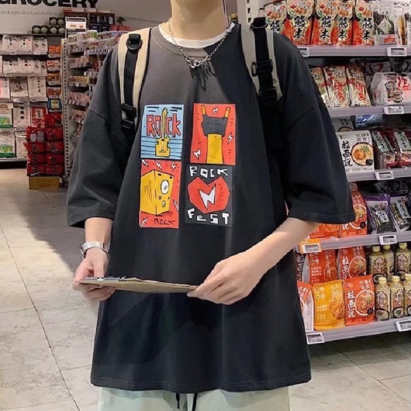 Áo Thun Tay Ngắn Dáng Rộng In Chữ Phong Cách Hip Hop Đường Phố Hàn Quốc Thời Trang Cho Nam Và Nữ [M-8XL]