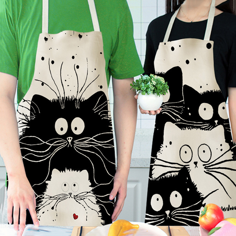 Tạp Dề Làm Bếp Vải Cotton Lanh Dễ Thương Cho Người Lớn