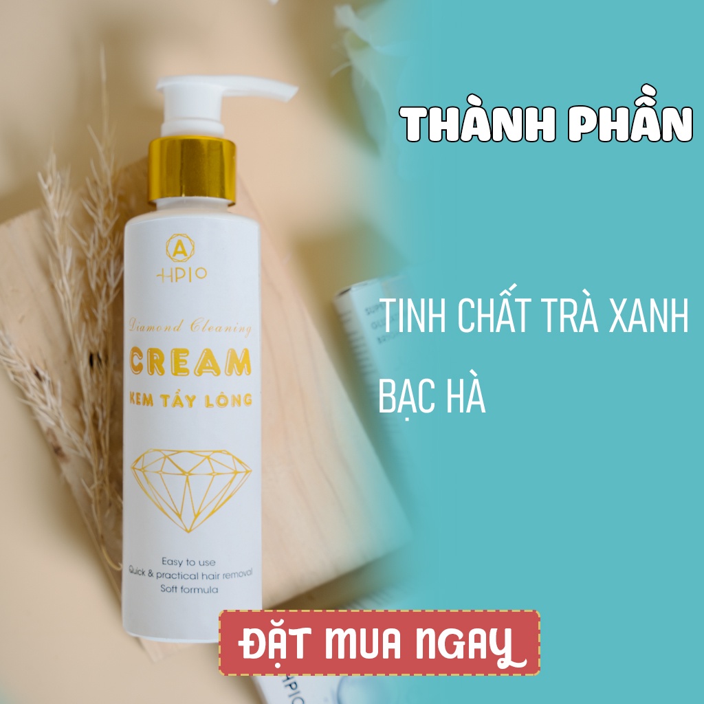 Combo Kem tẩy lông HPIO - Diamond Cleaning Cream giúp làm sạch lông chân, lông nách, vùng kín chỉ trong 5 phút