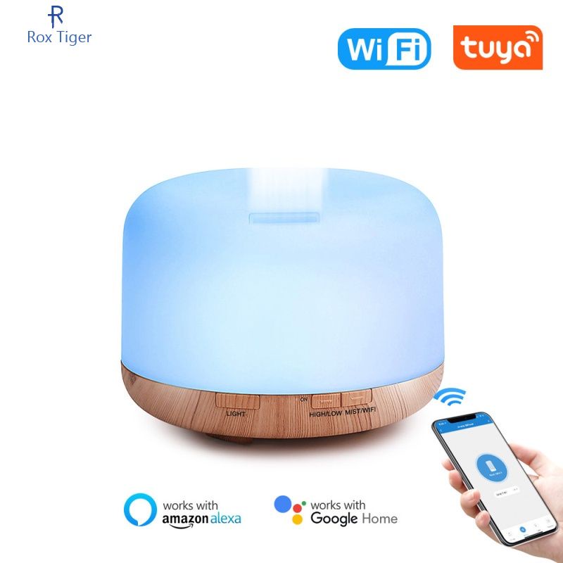 GOOGLE Thông Minh Máy Khuếch Tán Tinh Dầu Điều Khiển Qua Ứng Dụng Điện Thoại Kết Nối Wifi 500ml