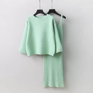 [Hàng có sẵn ] Set len áo+ váy rời
