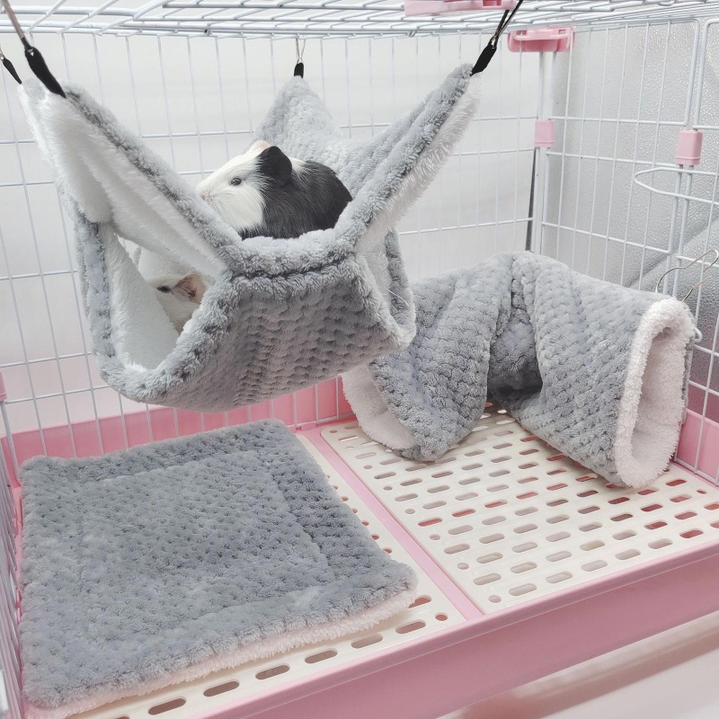 Aoto Bộ 3 Võng Treo Làm Ấm Mùa Đông Cho Chuột Hamster / Đường Hầm
