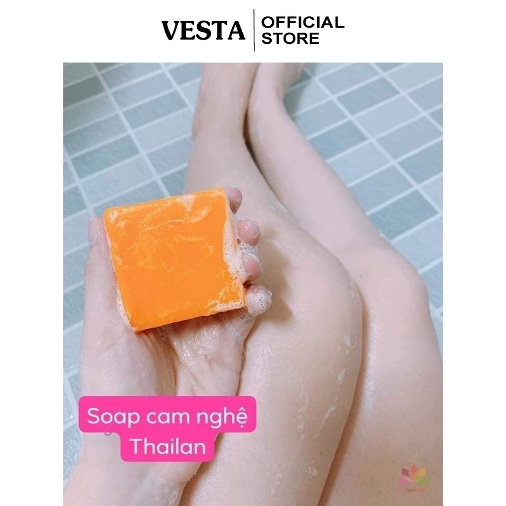 Xà Phòng Cam Nghệ Thái Lan 🍊𝑭𝒓𝒆𝒆𝒔𝒉𝒊𝒑🍊 Soap Giảm Mụn Lưng Trắng Da